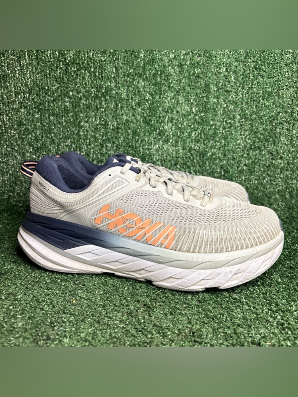 Hoka One One Bondi 7 WIDE‎ Women's Running Shoes Size 11 D Harbor Mist Sharkskin